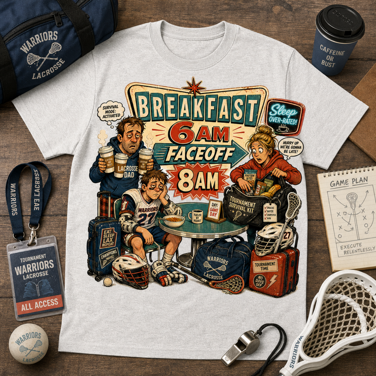 BREAKFAST 6AM. FACEOFF 8AM.