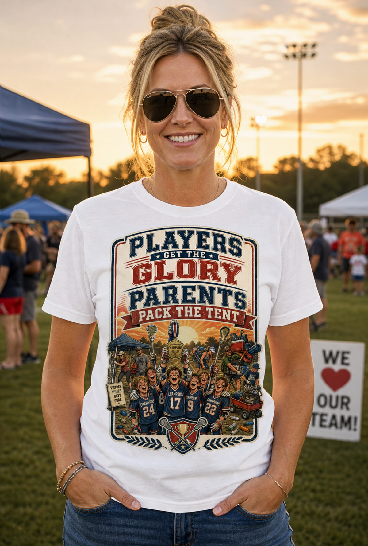 PLAYERS GET THE GLORY. PARENTS PACK THE TENT.